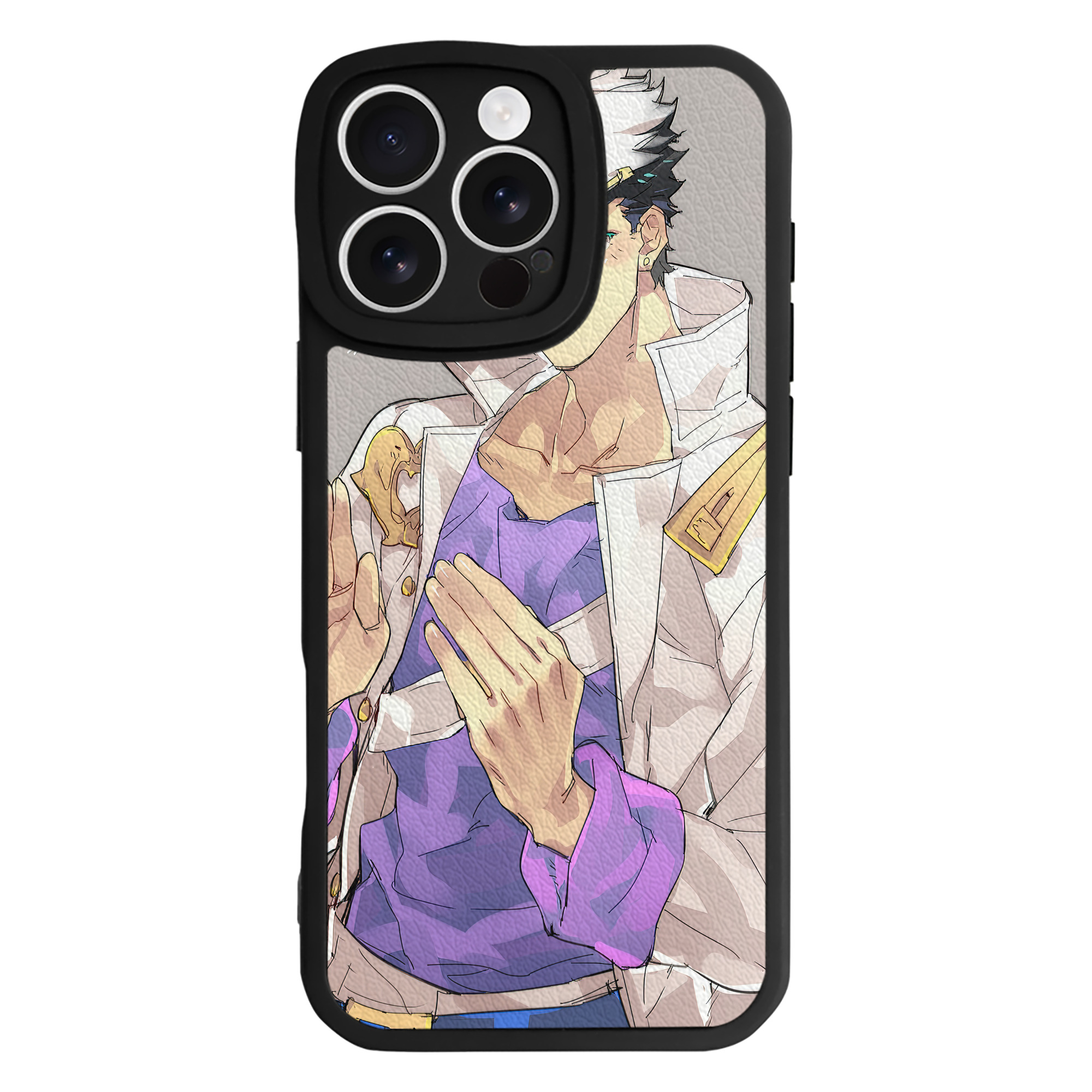 （画像用） ジョジョの奇妙な冒険 JoJo's Bizarre Adventure 【iPhone 16シリーズ対応】シリコンスマホケース（レザー調） 材質：シリコン